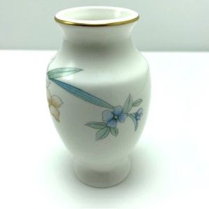 Vintage Christopher Stuart Gold Rimmed Hand Painted Bud Vase